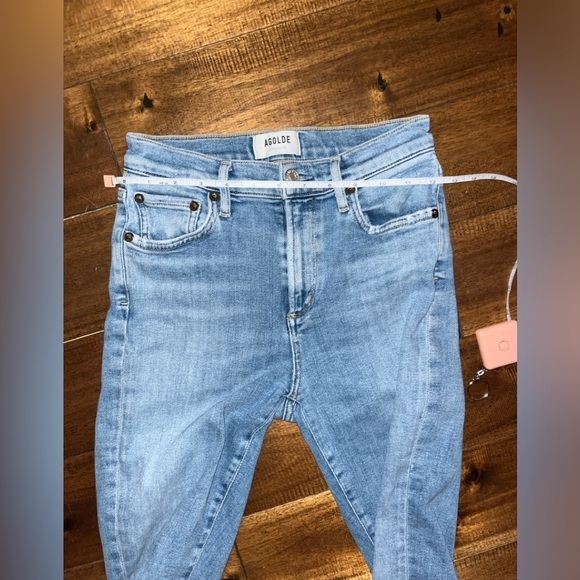 AGOLDE Mid Rise Blue Skinny Jeans Size 26 - Picture 7 of 11